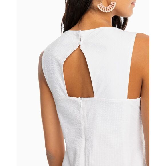 EUC Southern Tide Baxlee Seersucker Shift Dress White Size 2 Sleeveless Summer - Picture 11 of 16
